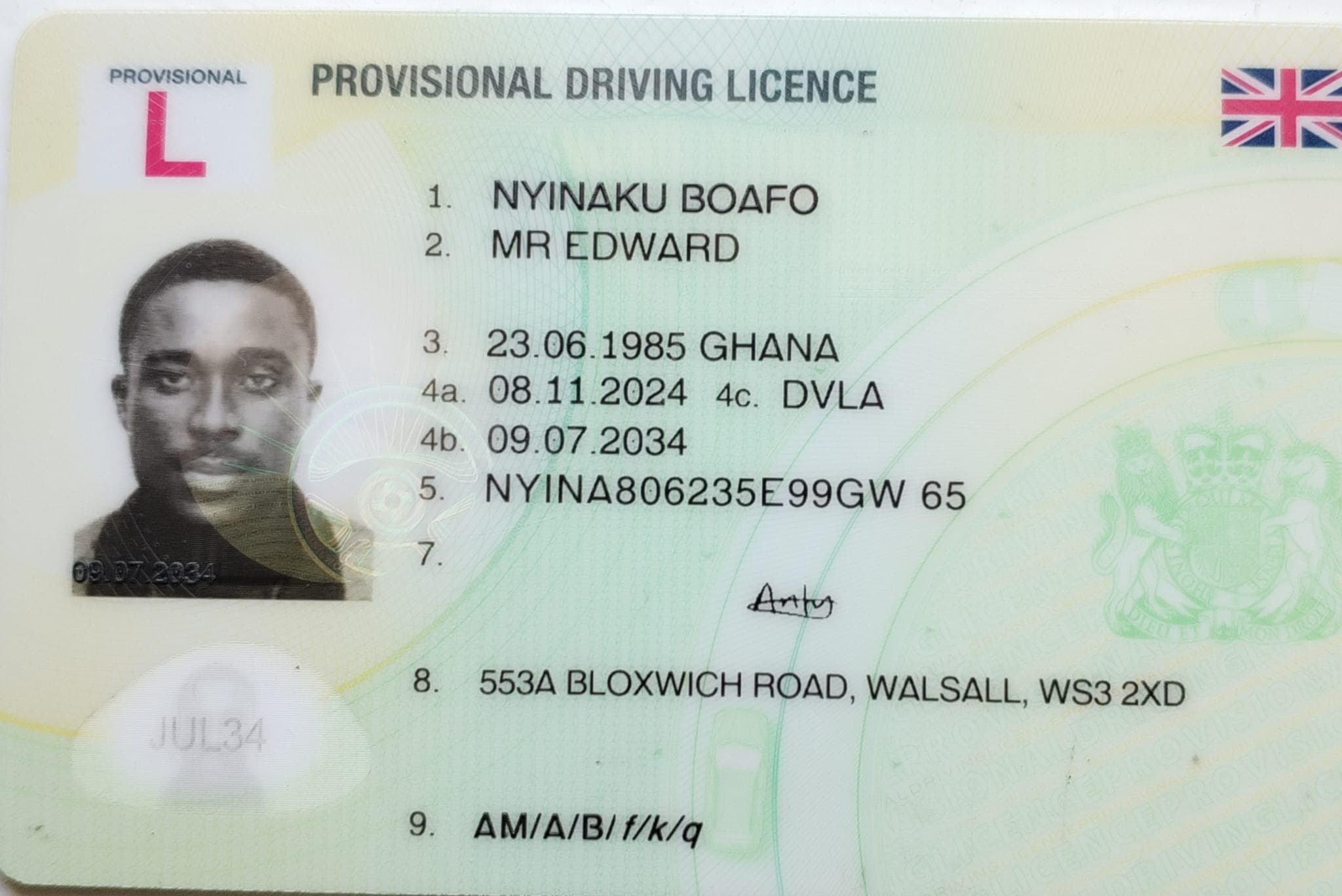 UK Provisional Licence Service